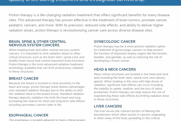 Types of Cancers Treated with Proton Therapy